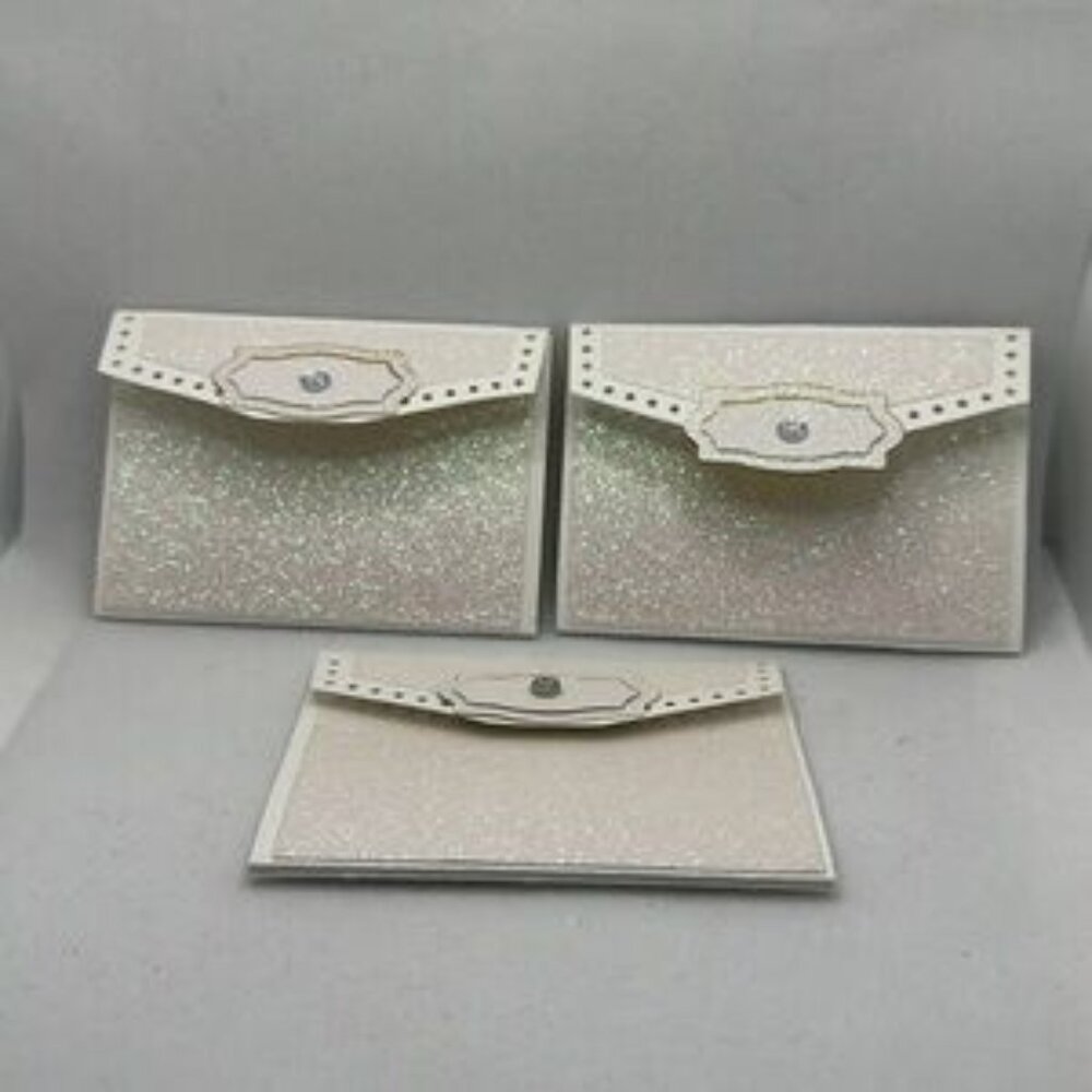 PRESENT YOUR GIFT CARDS IN STYLE!  Designer Glimmer Gift Card Holders (Set of 3)